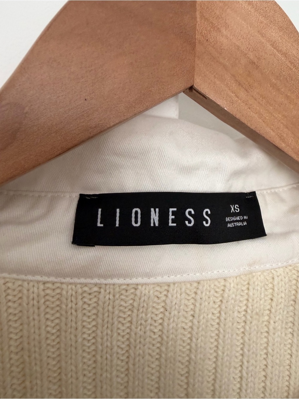 Lioness Prince Rugby Sweater Top in Moss Stripe Green White Collared XS - Picture 6 of 10